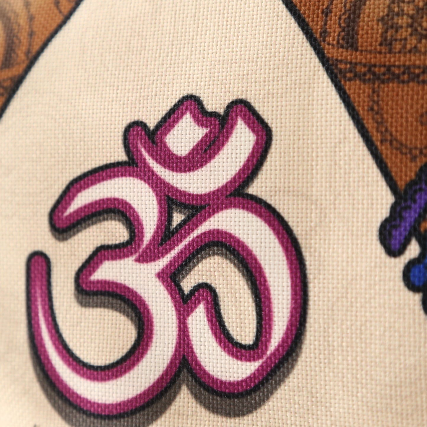 Buddhist Om Prayer Hands Large Canvas Tapestry Wall Hanging, 19.5"X32", Buddhist Om Asian Chinese Indian Wall Art Decor