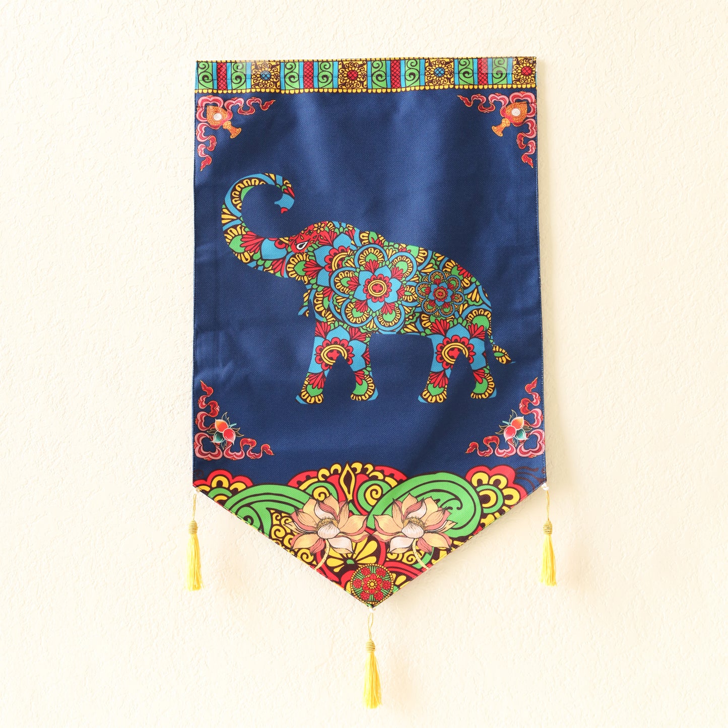 Thai Style Dance Large Canvas Tapestry Wall Hanging Tassels, 19.5"X32", Asian Chinese Indian Wall Art Buddhist Om Home Decor