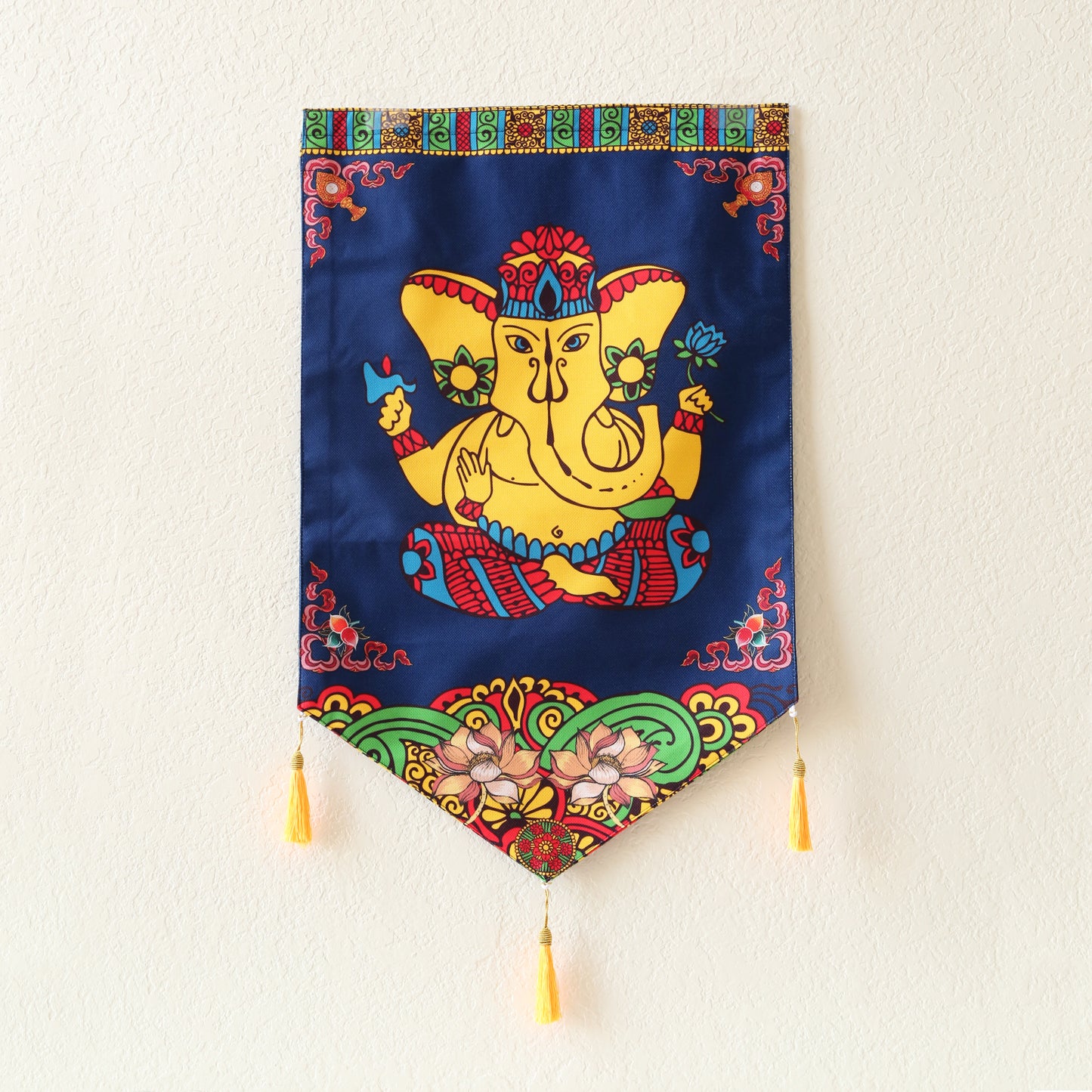 Thai Style Dance Large Canvas Tapestry Wall Hanging Tassels, 19.5"X32", Asian Chinese Indian Wall Art Buddhist Om Home Decor