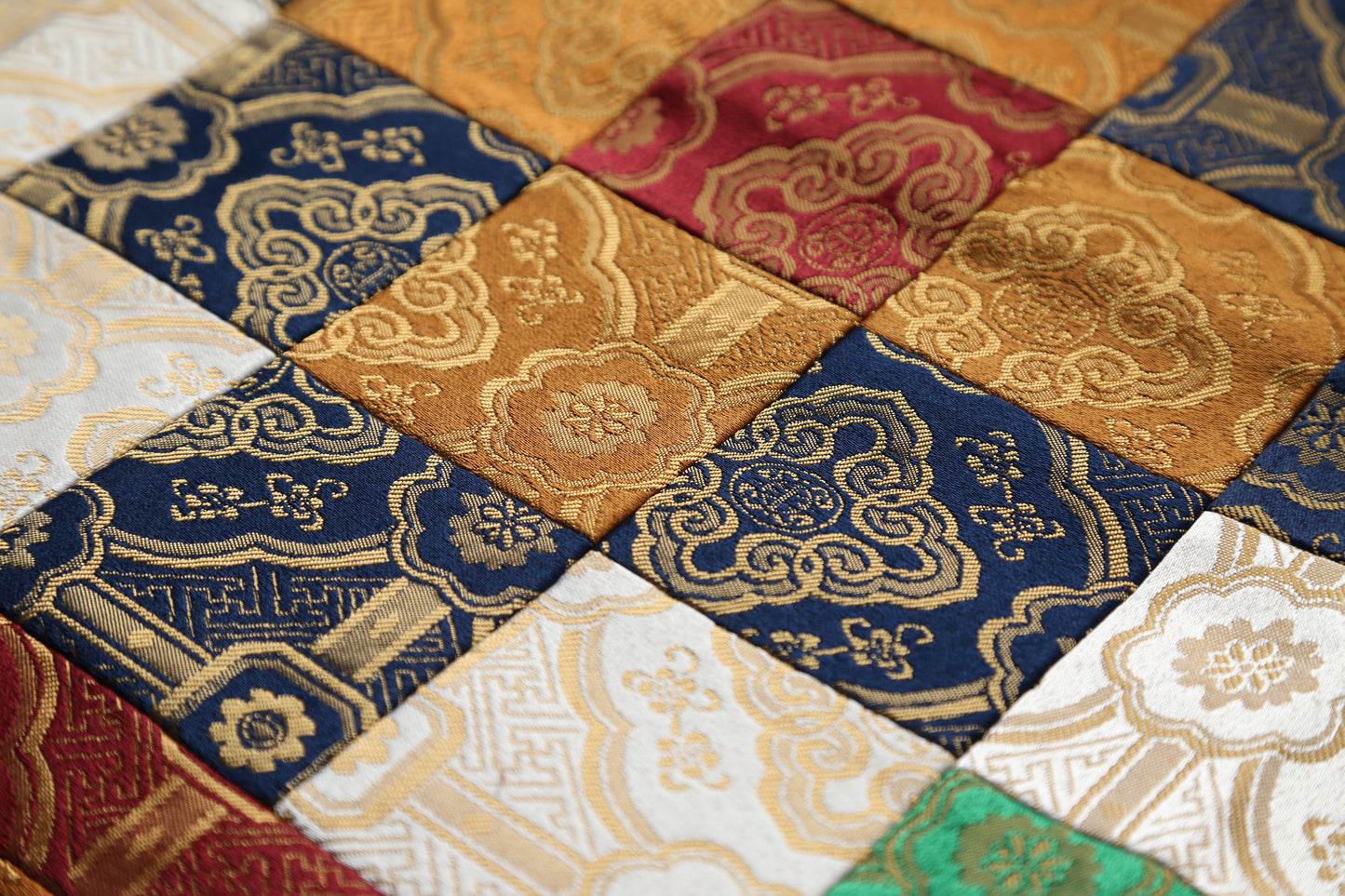 Traditional Tibetan Patchwork Brocade Shrine Table Cover Altar Cloth, 28”X28”