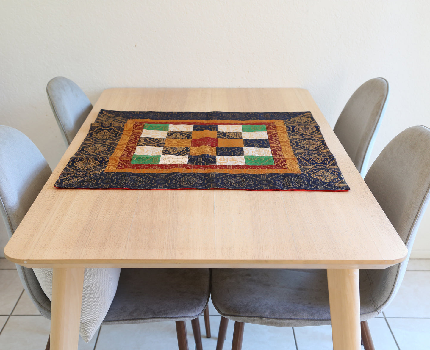 Traditional Tibetan Patchwork Brocade Shrine Table Cover Altar Cloth, 28”X28”