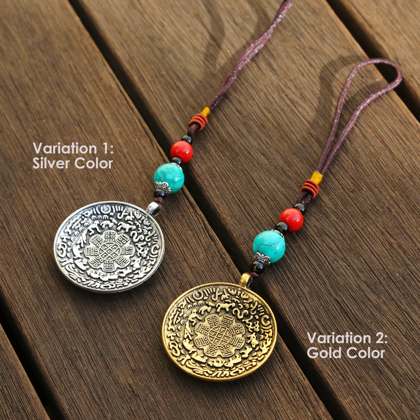 Tibetan Talisman & Ashtamangala Protection Charm Keychain Lanyard, Chinese Bagua Car Charm