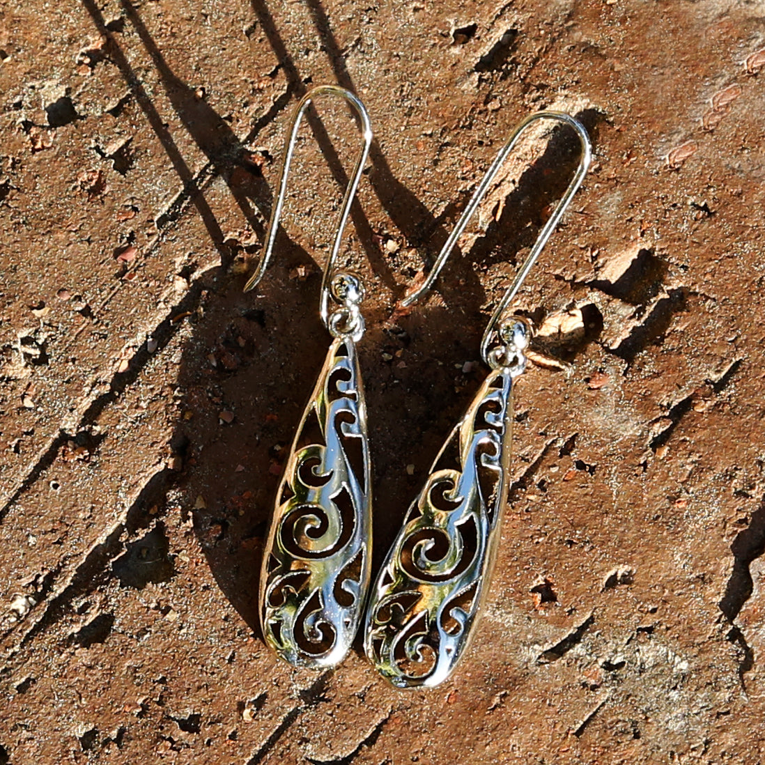 Hollow-out Silver Boho Chic Dangle and Drop Earrings - ZentralDesigns