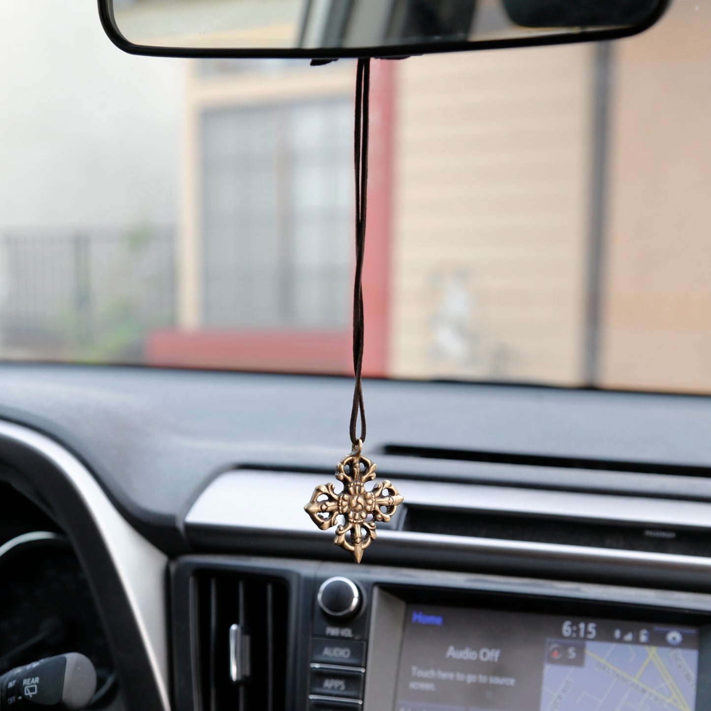 Adjustable Tibetan Buddhism Vajra Symbol Necklace, Buddhist Rear View Mirror Charm #24 - ZentralDesigns