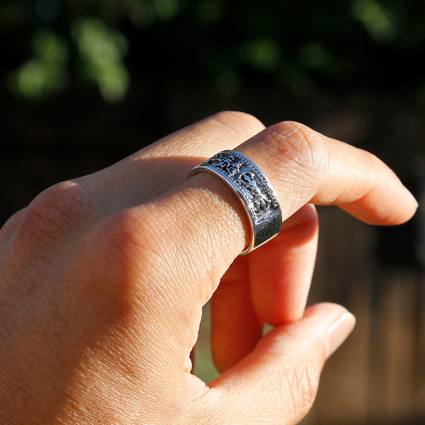 Tibetan Buddhist Prayers Vajra OM Silver Ring, Buddhism Symbols Mens Ring - ZentralDesigns