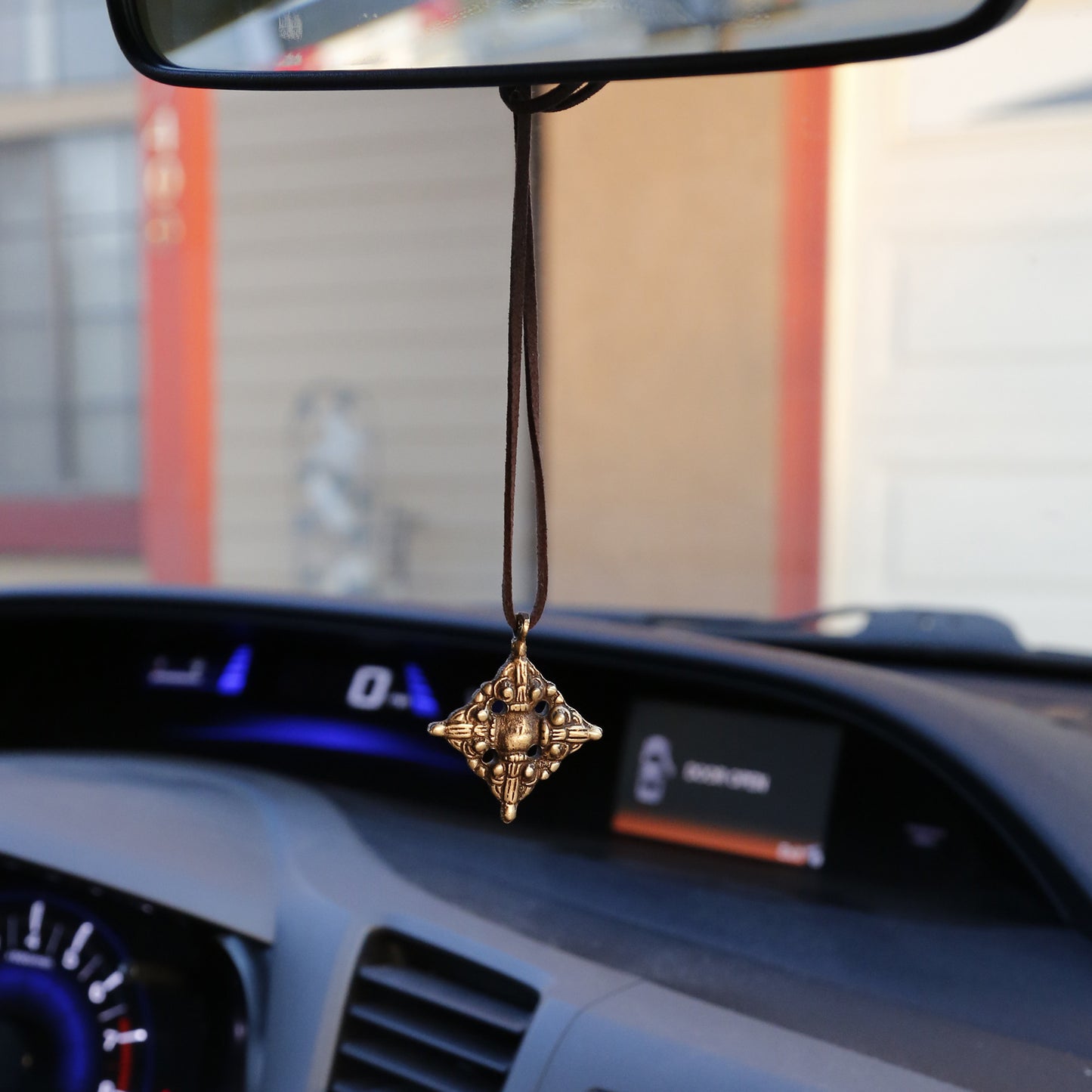 Tibetan Buddhism Vajra Symbol Necklace, Tibetan Wisdom Rear View Mirror Charm #4.