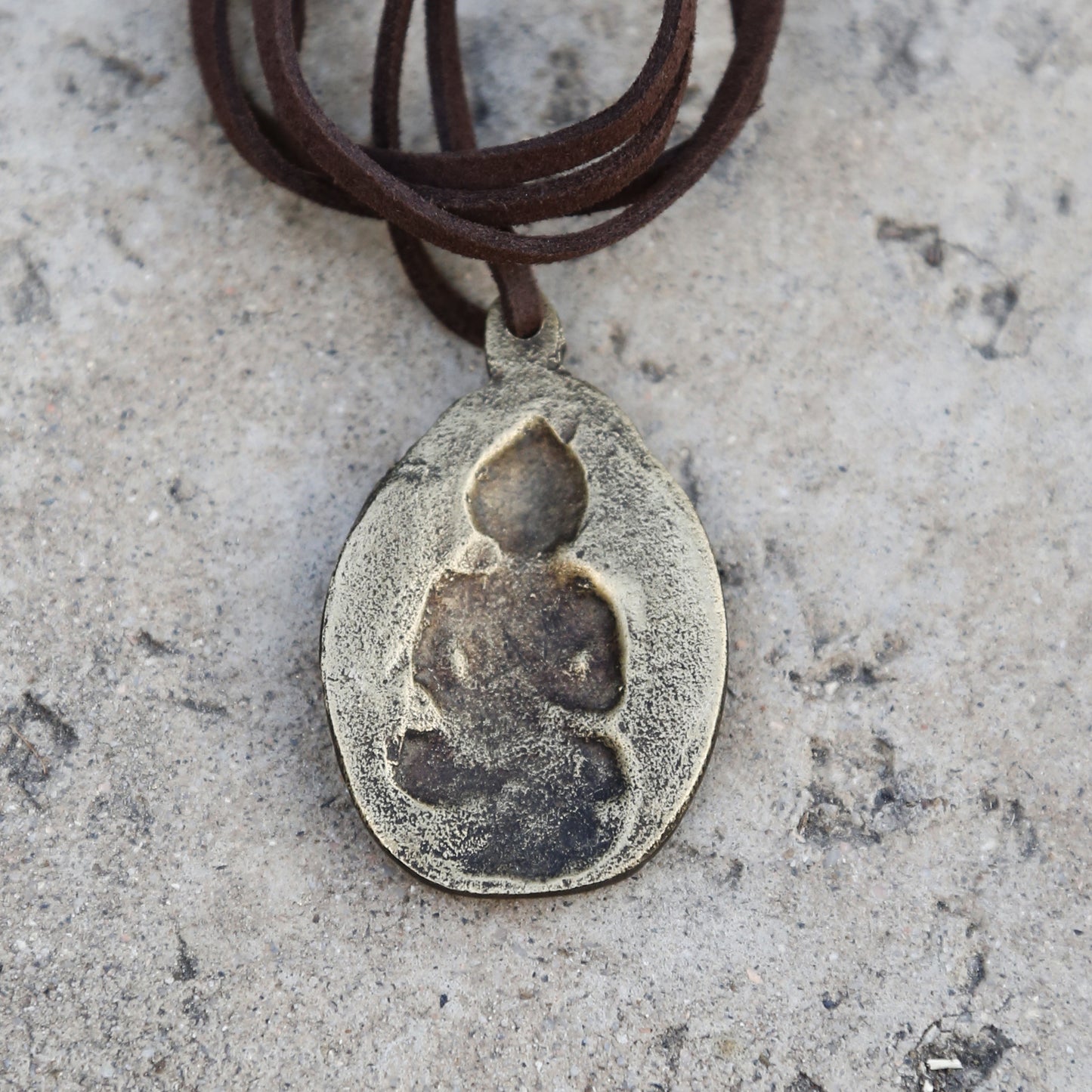 Tibetan Buddha Symbol Adjustable Necklace, Rear View Mirror Charm #9.