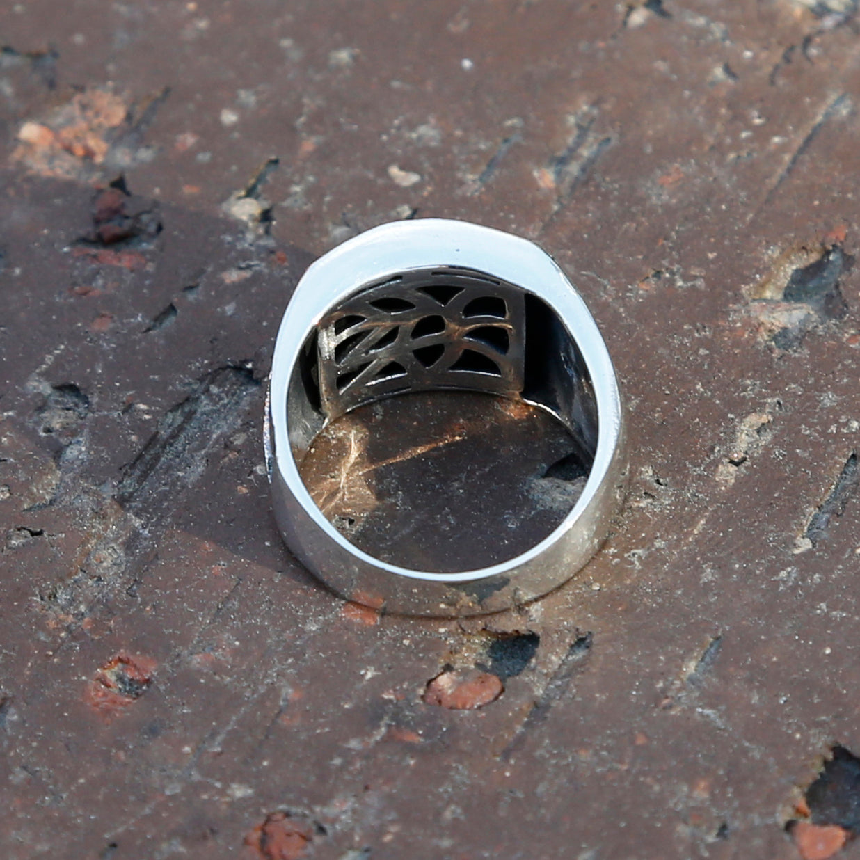 Buddhist Symbols and Praying Hands Sterling Silver Ring, Tibetan Buddhist Prayer Ring - ZentralDesigns