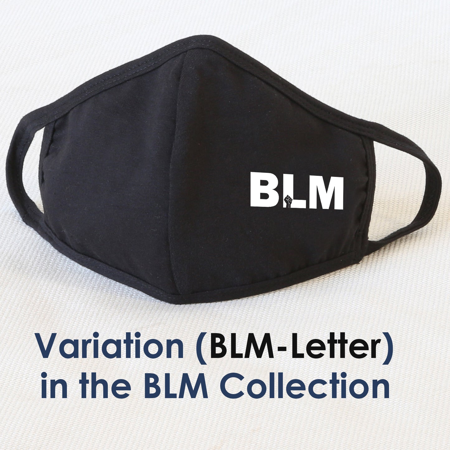 BLM Reusable Cloth Face Mask Covering, Black Lives Matter Letter Logo 2-Layer Cotton Outdoor Mask