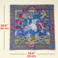 Chinese Japanese Crane Embroider Silk Brocade Shrine Table Cover Altar Cloth, 10.5”X10.5”, White/Blue/Red