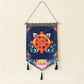 Tibetan Buddhist Golden Wheel Wall Hanging Tassels Tapestry, 25"X16" Blue, Asian Chinese Indian Wall Art Home Décor