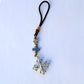 Tibetan Cross Vajra Keychain Bag Zipper Charm, Buddhist Car Mirror Charm, Chinese Feng Shui Lanyard (T)