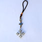 Tibetan Cross Vajra Keychain Bag Zipper Charm, Buddhist Car Mirror Charm, Chinese Feng Shui Lanyard (T)