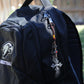 Tibetan Cross Vajra Keychain Bag Zipper Charm, Buddhist Car Mirror Charm, Chinese Feng Shui Lanyard (T)