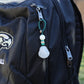 Carved Maitreya Buddha Keychain Lucky Bag Charm, White Jade-Look Resin Pendant Zipper Charm, Tibetan Buddhism Car Mirror Charm Lanyard (S)