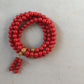 Red Cinnabar 108 Bead Mala Necklace, 108 Bead Mala Wrap Bracelet.