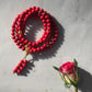 Red Cinnabar 108 Bead Mala Necklace, 108 Bead Mala Wrap Bracelet.