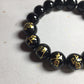 Ninja 9 Hand Seals Black Onyx Mens Bracelet, Japanese Ninja Kanji Beaded Bracelet.