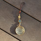 Gold Color Large Tibetan Talisman & Ashtamangala Protection Charm Keychain Lanyard, Chinese Bagua Car Charm (T)