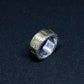 Dual Color Yin Yang Brass and Sterling Silver Spinner Ring, Taoist Ba Gua Ring - ZentralDesigns