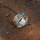 Vintage Style Embossed Auspicious Cloud Adjustable Sterling Silver Ring - ZentralDesigns