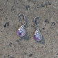 Pink Cat Eye Silver Boho Chic Dangle and Drop Earrings - ZentralDesigns