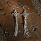 Chinese Lucky Knot Boho Chic Dangle and Drop Silver Earrings - ZentralDesigns