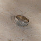 Tibetan Buddhist Symbol Vajra & Prayers Sterling Silver Spinner Ring, Mens Meditation Ring - ZentralDesigns