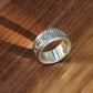 Tibetan Buddhist Symbol Vajra & Prayers Sterling Silver Spinner Ring, Mens Meditation Ring - ZentralDesigns