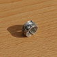 Vintage Style Engraved Lotus Adjustable Silver Ring, Buddhist Sutra Mens Ring - ZentralDesigns