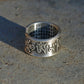 Vintage Style Tibetan Buddhist Prayers Adjustable Silver Ring, Buddhist Sutra Mens Ring - ZentralDesigns