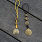 Brass Color Talisman Protection Zipper Charm, Tibetan Style Keychain, Chinese Bagua Car Charm - Medium.