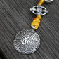 Silver Color Talisman Protection Zipper Charm, Tibetan Style Keychain, Chinese Bagua Car Charm - Medium.