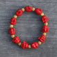 Maitreya Future Buddha Red Cinnabar Beaded Bracelet.