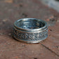 Tibetan Buddhist Prayer Silver Spinner Ring, Mens Meditation Ring, Buddhist Symbol Ring - ZentralDesigns