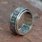 Tibetan Buddhist Prayer Silver Spinner Ring, Mens Meditation Ring, Buddhist Symbol Ring - ZentralDesigns