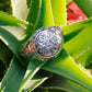 Guan Yin Bodhisattva Buddhist Prayers Symbols Sterling Silver Ring, Tibetan Buddhist Ring.