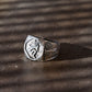 Buddhist Symbols and Praying Hands Sterling Silver Ring, Tibetan Buddhist Prayer Ring - ZentralDesigns