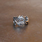 Dragon Adjustable Sterling Silver Mens Ring, Traditional Chinese Meditation Ring - ZentralDesigns