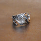 Dragon Adjustable Sterling Silver Mens Ring, Traditional Chinese Meditation Ring - ZentralDesigns